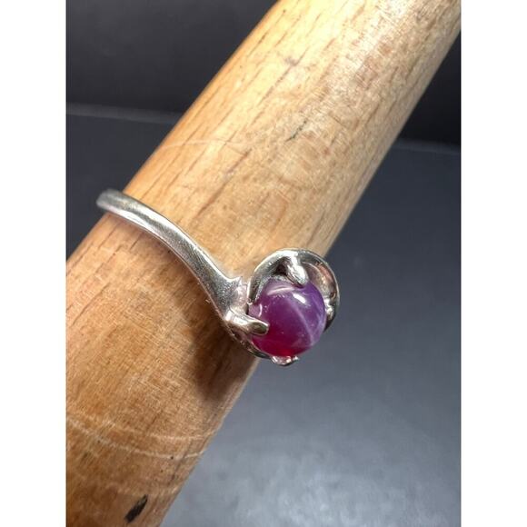 Vintage 14k white gold star ruby estate ring size 6 - Picture 8 of 16